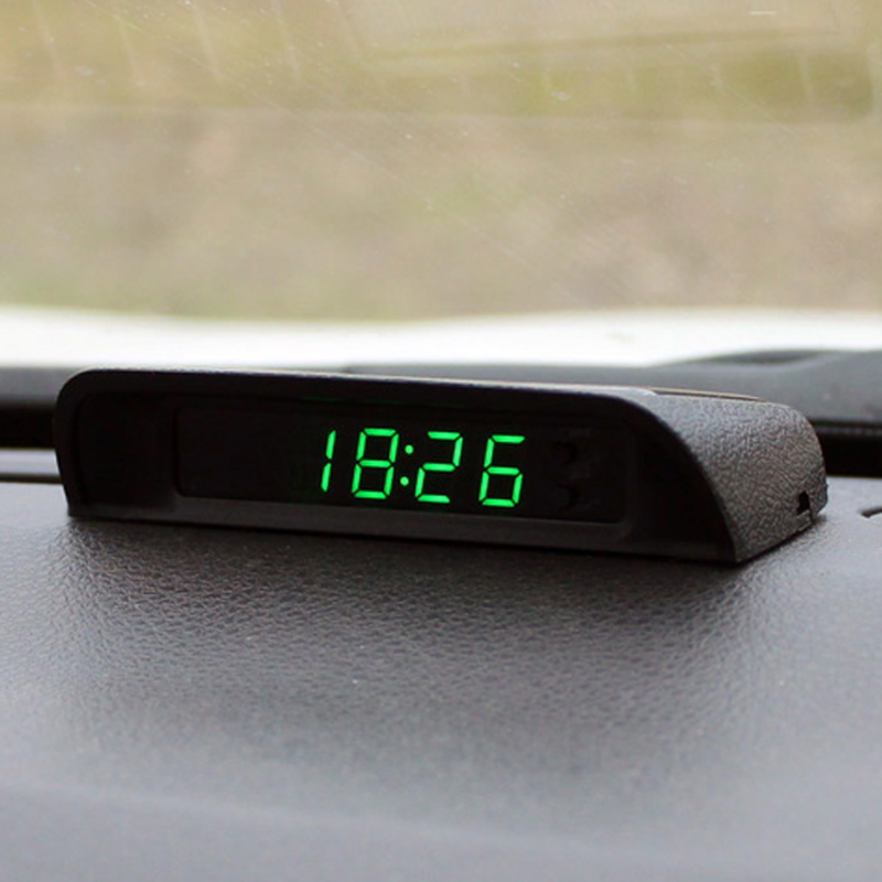 Solar Powered Watch - Orologio solare per auto termometro data