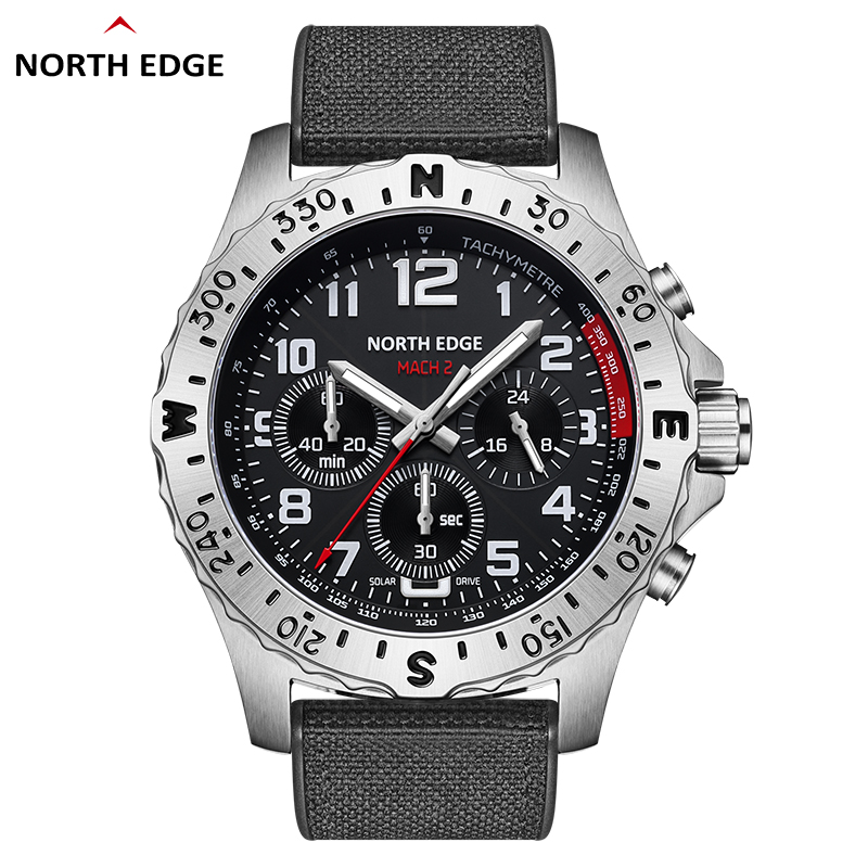 Solar Powered Watch - Orologio da uomo NORTH EDGE MACH