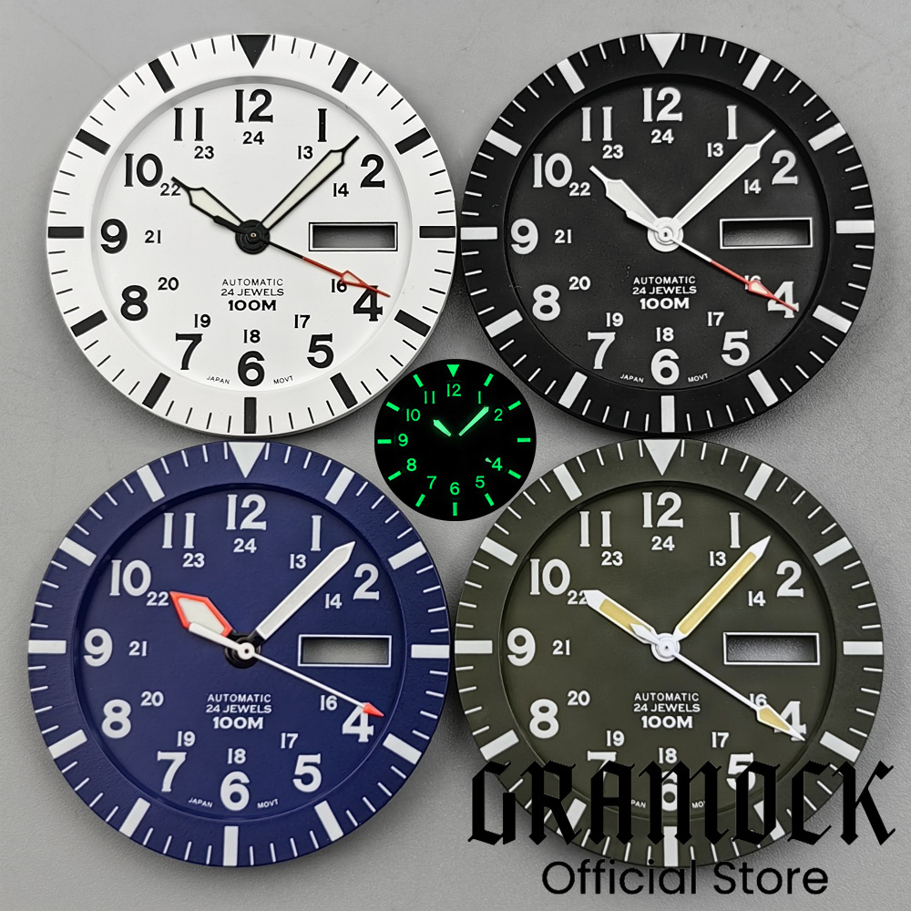Luminous Dial Face - Gramock Vintage NH36 Face 34.3mm Nero