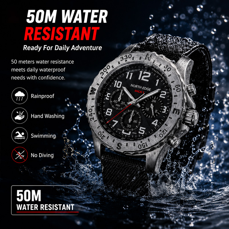 Orologio da uomo NORTH EDGE MA - Solar Powered Watch recensione e prezzo
